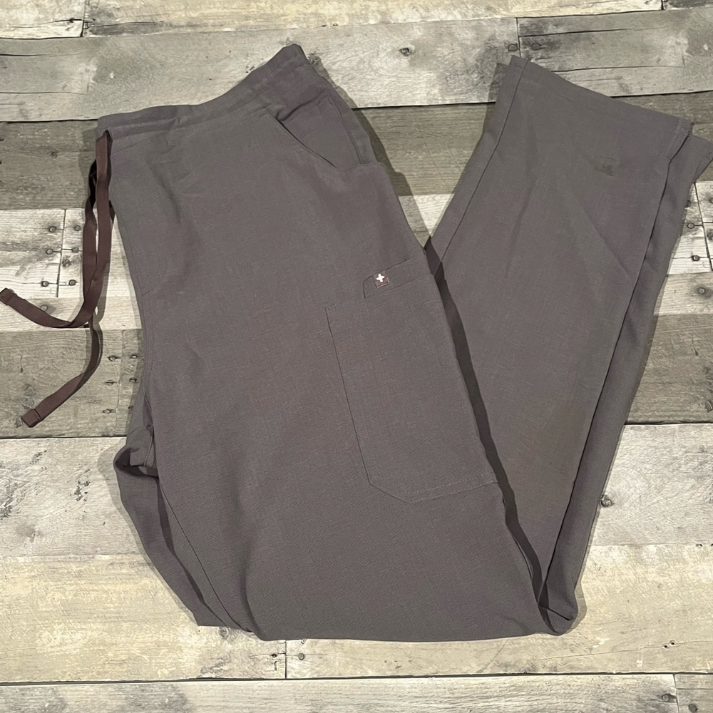 FIGS Womens Dark Space Grey Yola Pants (Large Tall)
